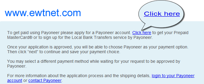 Get paid using Payoneer on Infolinks
