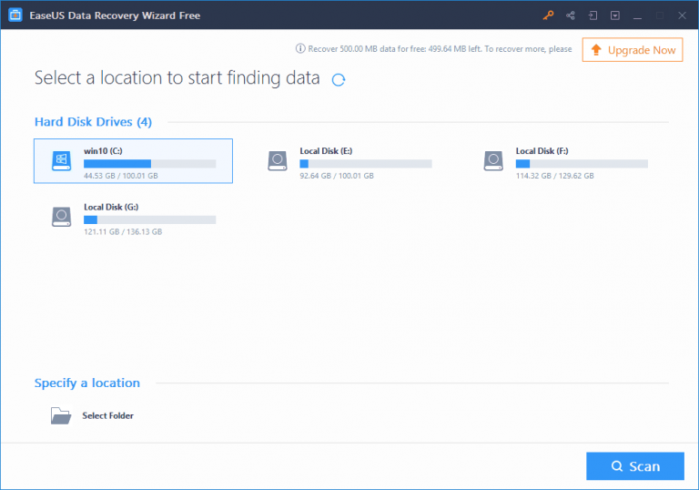 Recover Lost Partition with EaseUS Data Recovery Tool
