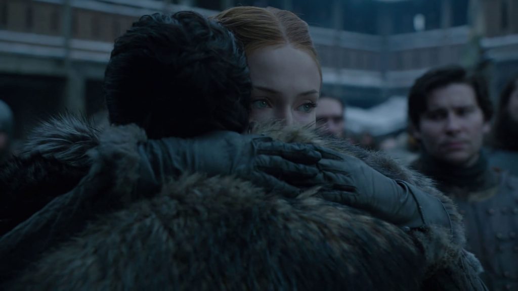 Sansa Stark reunites with Jon Snow in Game of Thrones Season 8, Premier.